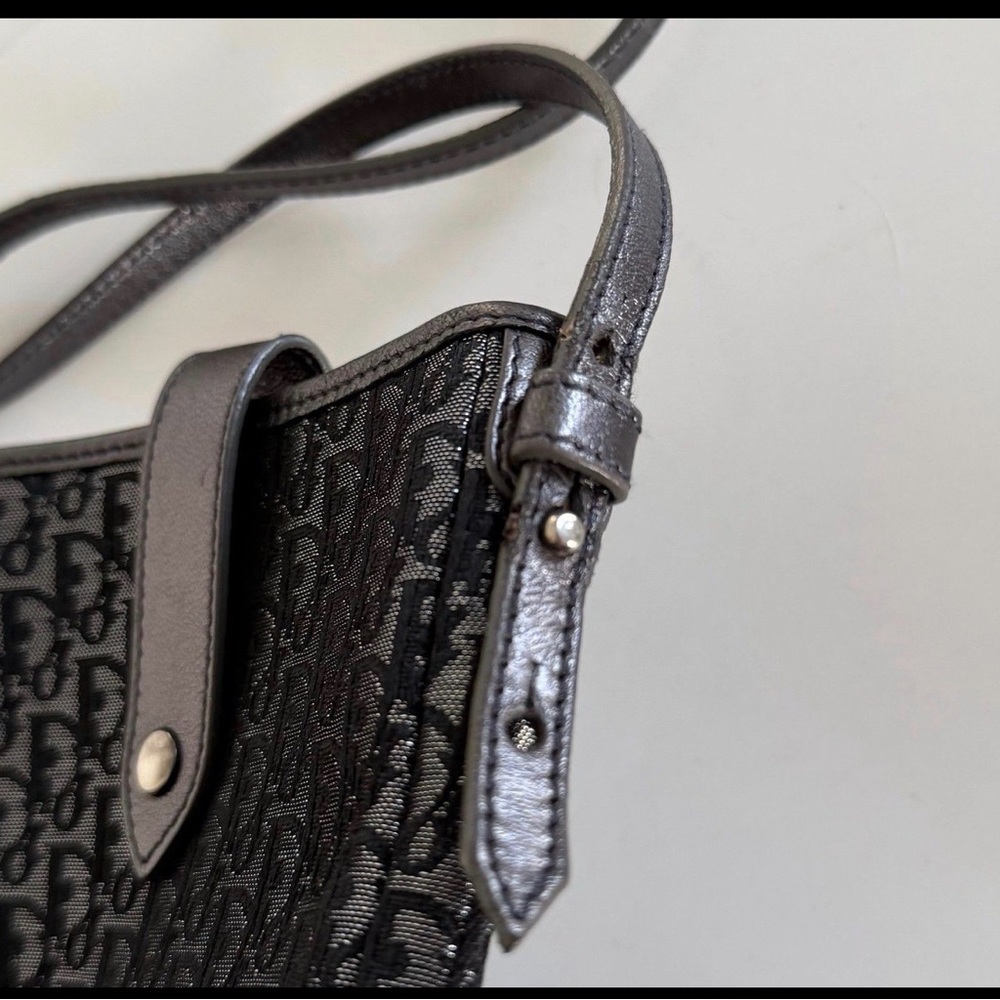 Dior Black Monogram Crossbody Phone Pouch - Picture 5 of 8